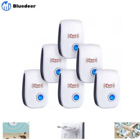 Bluedeer – Répulsif à ultrason 6 pièces – Éloigne souris, rats, cafards, fourmis, araignées – Technologie ultrasonique pour intérieur (1/5)
