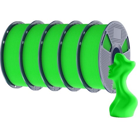 Filamento para impresora 3D, alta velocidad, acabado mate, verde. (1/2)