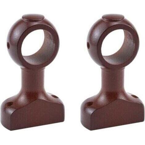 Lot de 2 supports de tringle à rideaux en bois de 1,5 po (marron) (1/4)