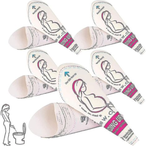 Lot de 50 dispositifs urinaires féminins jetables, entonnoirs à urine portables pour femmes. (1/5)