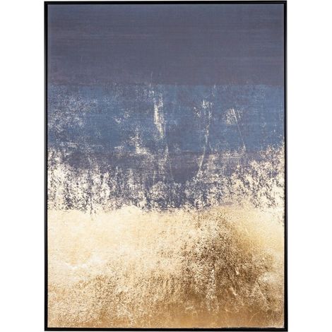 Quadro moderno, stampa su tela Oro su nero 102 X 142 cm minimalista bold (1/5)