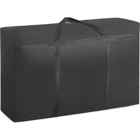 Sacs déménagement pliables - 1 pièce, 150L grande capacité noir zippée poignée - Pour vêtements/literie/couette/oreiller/doudoune (1/5)