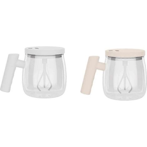 Set aus 2 selbstmischenden 400-ml-Bechern mit innerem Glasbehälter und automatischer Proteinfunktion. (1/5)