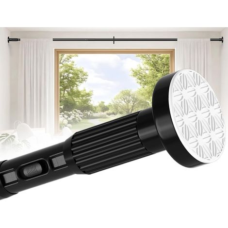 Tringle à rideau sans perçage - 100 à 322 cm - Diamètre : 32 mm - Noir - Tringle télescopique sans perçage - Tringle de douche à clipser - Pour rideaux de douche - 3 m (1/5)