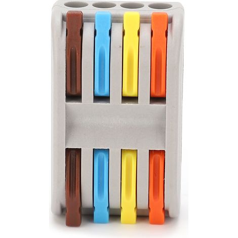 Connecteur électrique SPL-4 x5, raccord filaire rapide souple et rigide, borne de jonction multicolore, connecteur de câble pratique pour usage domestique (1/5)