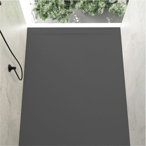 Piatto doccia ultrasottile 70 x 200 cm COSME in resina finitura ardesia antracite