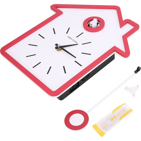 Horloge Coucou En Bois - Design Nordique Minimaliste - Mouvement Silencieux Avec Balancier - Décoration Murale Pour Salon Et Chambre - 1 Pièce (1/5)