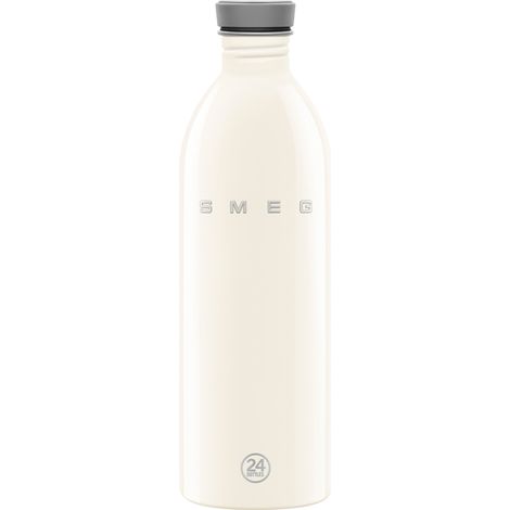 Smeg – Bouteille isotherme 1L crème en acier inoxydable 18/8 – Maintien chaud 12h et froid 24h – Étanchéité à l'air – WBF02CR