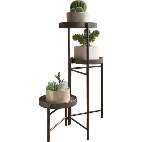 Support de plante, design moderne, caractéristiques gain de place, Noir 3 pièces (1/2)