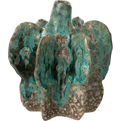 Vase Déco en Céramique "Naga" 15cm Bleu Azur
