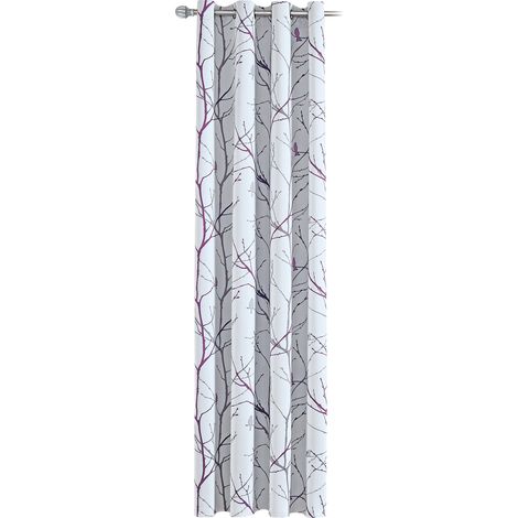 Rideau occultant à motif arbre imprimé (1 pièce) - Isolation thermique et protection solaire - Idéal pour le salon et la chambre. (1/3)