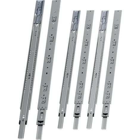 Randaco 3 Paar Schubladenschienen 650 mm Vollauszug, 3-teilig, Softclose mit Selbsteinzug, 45 kg Tragkraft, Schubladenauszug aus Stahl (1/5)