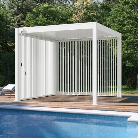 Pannello frangivista con lamelle verticali 1M Ombréa - Bianco