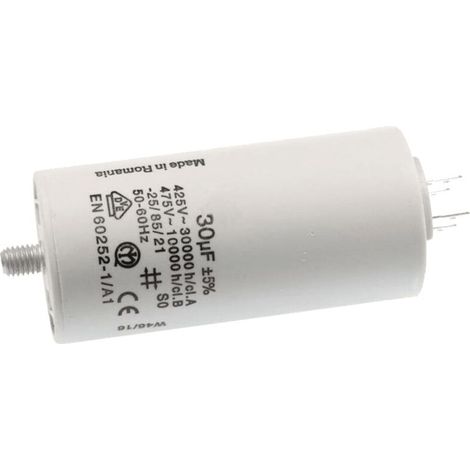 CONDENSATEUR PERMANENT 30 ΜF 450 V pour LAVE LINGE - 333606 (1/5)