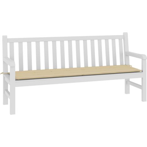 INLIFE Coussin de banc de jardin Beige 180 x 50 x 3 cm (1/5)