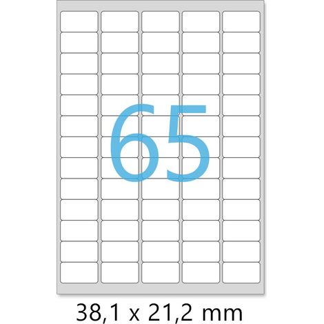 Lot de 1000 Planches A4 de 65 étiquettes multi-usages MINI format 38,1 x 21,2 mm