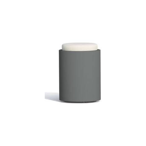 POUF COMFY ROUND IN RESINA MONACIS H 54 cm. VARI COLORI - Combinazione: Bianco con top grigio o bianco (1/7)