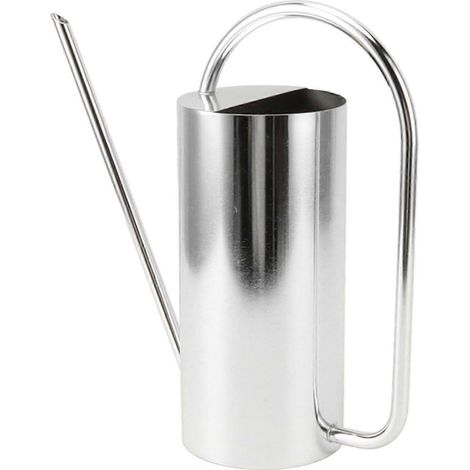 Gießkanne mit langem Ausguss, großem Fassungsvermögen (1500 ml), aus silberfarbenem Edelstahl, ideal für die Gartenarbeit.