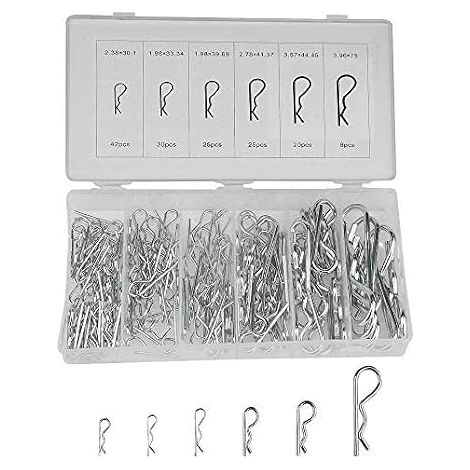 Assortiment de 150 goupilles fendues plaquées zinc en forme de R pour réparation de petits moteurs (1/5)