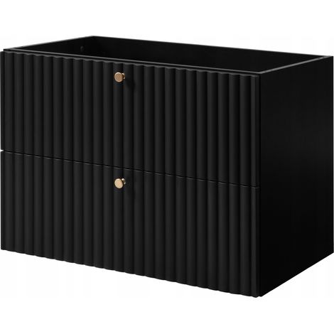 Meuble sous vasque suspendu BELLO noir 80 cm (1/5)