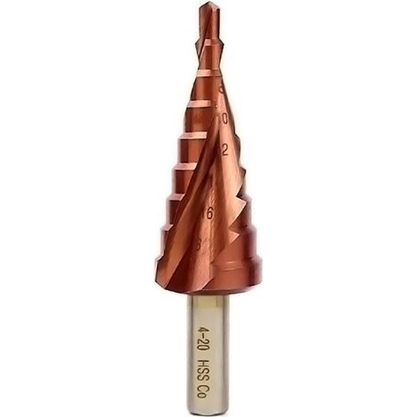 Mengshen Cobalt Forets étagés 4-32mm Rainure en Spirale, HSS M35 Découpe Agrandir Plaque en Acier Inoxydable pour trempe Plaque en Acier Perçage de tôles en Acier Poignée Triangle Jeu de Forets (1/5)