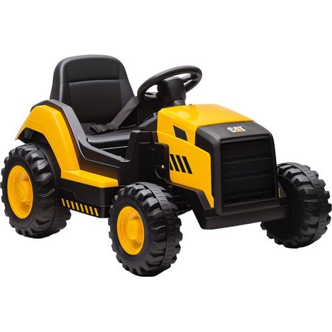 Vehículo de obra eléctrico infantil con licencia CAT, coche eléctrico con mando 2,4 G y Bluetooth, estructura de acero, para niños de 3 a 6 años, amarillo (1/5)