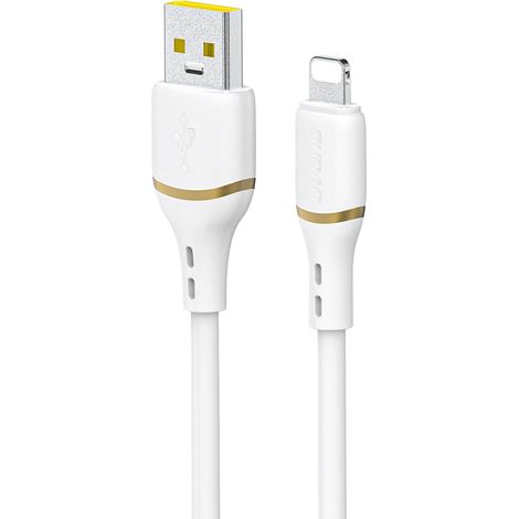 USB-A - iPhone Lightning-Kabel mit Silikonummantelung, 30 W, 1 m, weiß