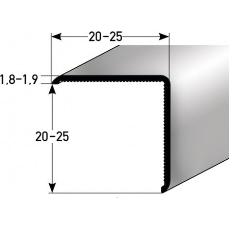 PROVISTON Winkelprofil Aluminium 20 x 20 x 1000 mm Edelstahloptik Montageprofil (1/2)