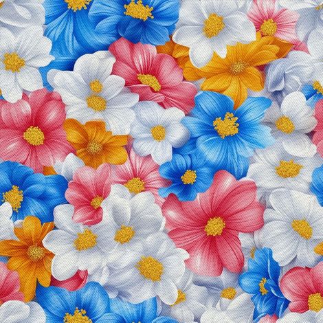Tissu d'ameublement extérieur Oxford - Motif floral coloré DX18074 (1/5)