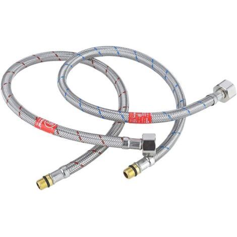 Neptune – Tuyau flexible pour robinet G3/8 x M10 50 cm – Acier inoxydable anti-corrosion – Résistant à 90°C et 10 bar – Pour cuisine et salle de bain