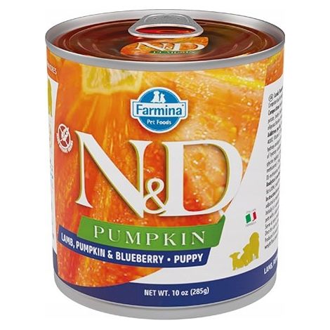 Farmina Dog N&D Pumpkin Puppy Agnello, Zucca e Mirtillo - Farmina Dog N&D Pumpkin Puppy Agnello, Zucca e Mirtillo - Lattina Da 285 Gr
