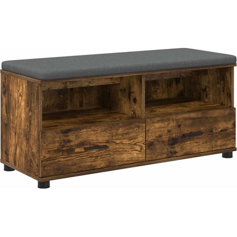 Banc d'entrée avec coussin Chêne Fumé 100 x 38 x 46 cm (1/5)