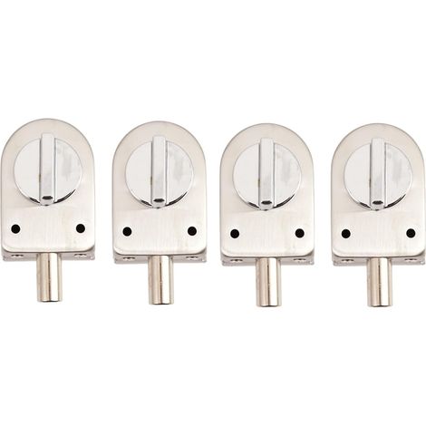 4X Verrouillage Du Loquet de la Porte Coulissante en Verre Verrouillage de la Porte en Verre en Acier Inoxydable Non Perforé pour Accessoires de Salle de Bain (1/5)