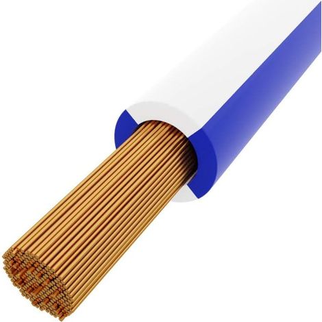 Lapp 100m 4510923 PVC Einzelader H05V-K 1,0 mm² dunkelblau-weiß zweifarbig (1/2)