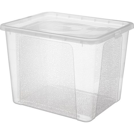 Contenitore organizer universale Brenda in plastica trasparente da 30 litri, dimensioni 40x33x30 cm. (1/5)