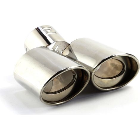 Trade Shop - Escape Deportivo De Acero Cromado Silenciador Doble Para Coche - (1/3)