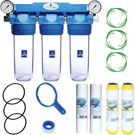 Préfiltre adoucisseur domestique à 3 étapes, AQUAFILTER FCCST 10"