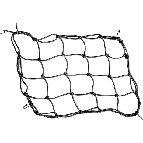 Filet à bagages Biketec (araignée) 4 mm x 25 cm x 25 cm, 4 crochets robustes, noir (1/2)