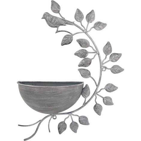 Garden Planter - Metal - L10 x W32 x H42 cm - Grey