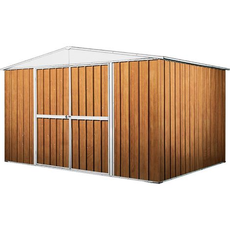 Casetta Box da Giardino in Lamiera di Acciaio Porta Utensili 360x345x212 cm Enaudi Legno (1/5)