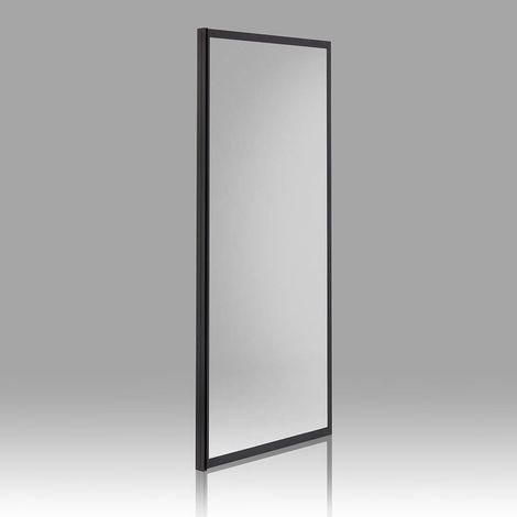 Pared Fija Negro Mate 70 Cm Con Cristal Transparente City (1/2)