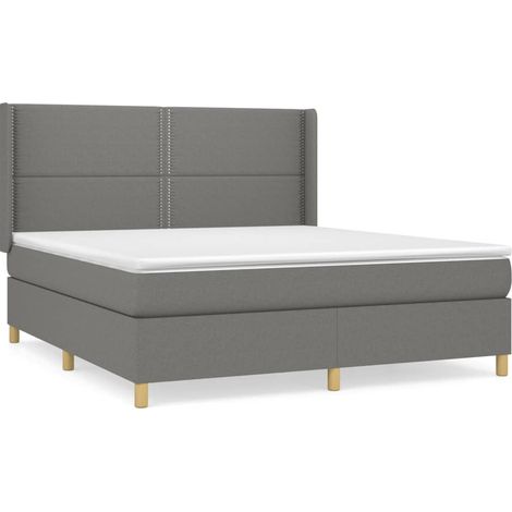 Maison Exclusive - Boxspringbett mit Matratze Dunkelgrau 180x200 (1/5)