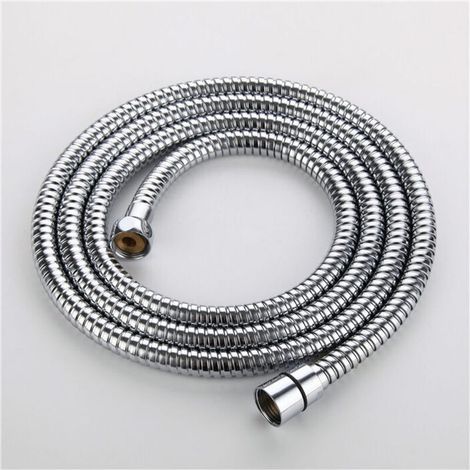 Tuyau de douche en acier inoxydable, tuyau de douche antidéflagrant, pomme de douche de pluie, tuyau d'eau en métal galvanisé 2 mètres (1/5)