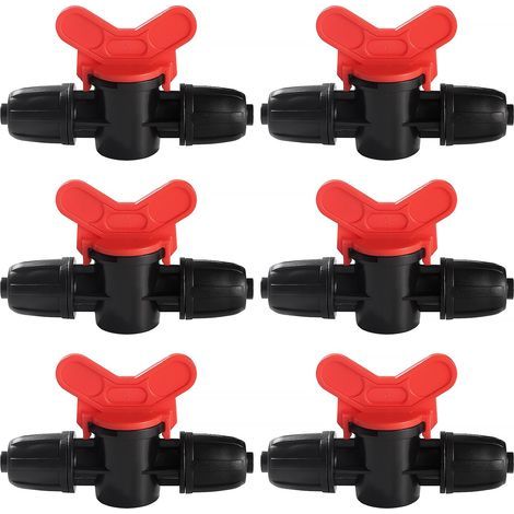 6 Pièces 8/12 mm Vanne Commutation D'Irrigation, Irrigation Pipe Valve Switch, Robinets de Verrouillage pour Système D'irrigation Goutte à Goutte, pour 12mm Tuyau (1/5)
