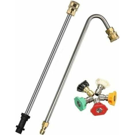 Lance coudée de pulvérisation pour nettoyage sous châssis et gouttières, compatible avec les nettoyeurs haute pression Karcher K2 à K7 (1/5)