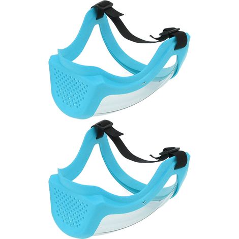 Masque de Protection Transparent Réutilisable Enfant avec Filtres Coton Bleu Lac, 2 Pièces (1/5)