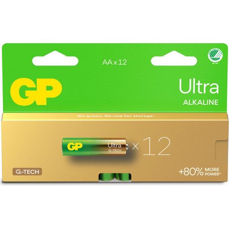 Piles alcalines GP Ultra AA/LR6, lot de 12, 151427