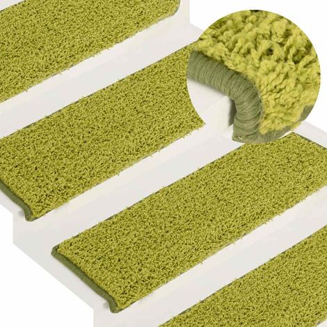 vidaXL Stair Mats 15 pcs 65x21x4 cm Green Rectangular Edge (1/5)