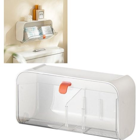 Supporto per assorbenti igienici in bagno, organizer antipolvere per tamponi da giorno e da notte, 22 x 9,3 x 11,3 cm, per le donne in bagno (1/5)