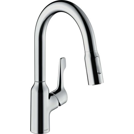 Hansgrohe Focus M43 - Grifo de fregadero con ducha extraíble, cromo 71811000 (1/3)